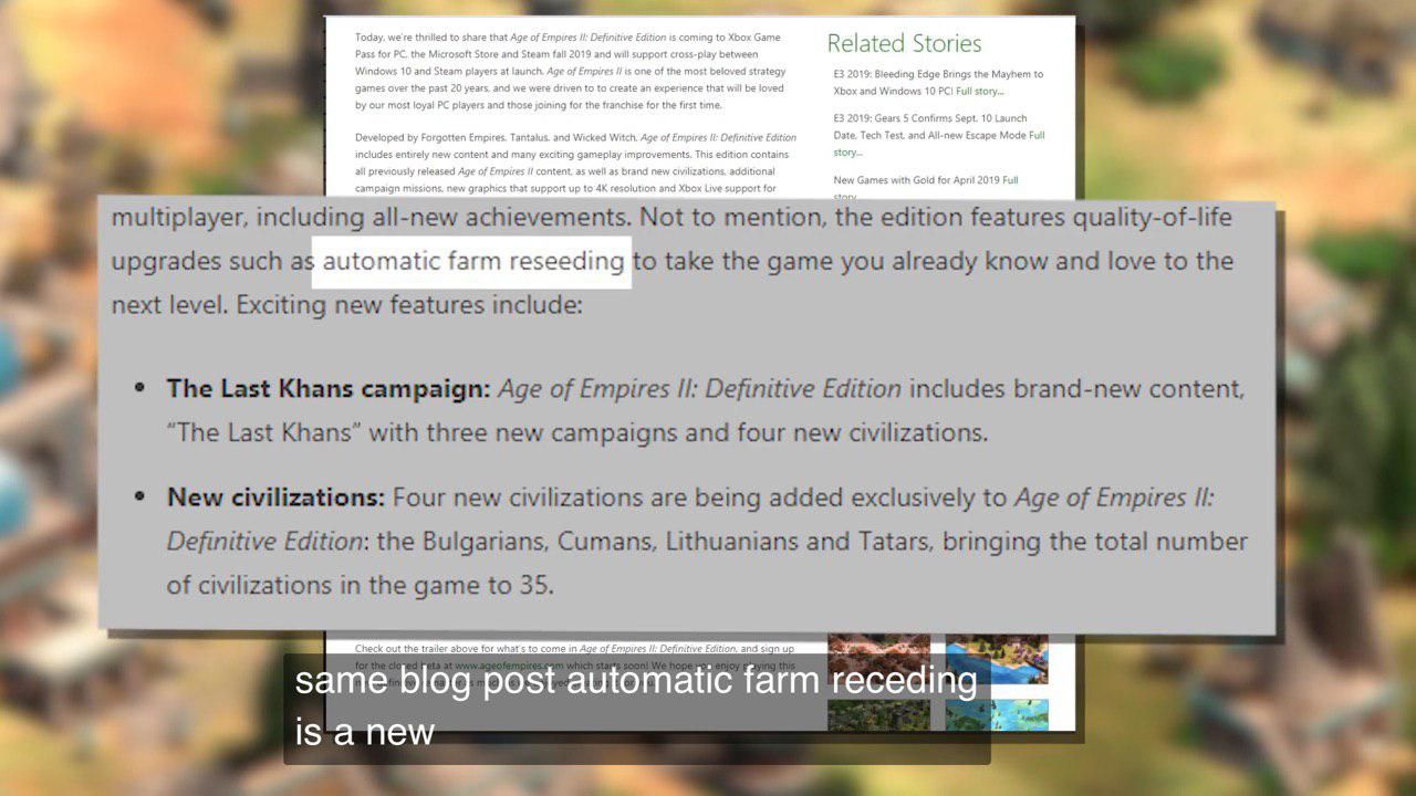 世紀帝國2決定版農田自動重新播種